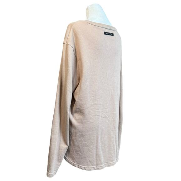 Alphalete Sweatshirt Women L‎ Beige Athletic Gym Distressed Comfy Fitness Lounge - Picture 3 of 9